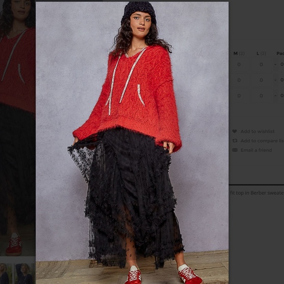 POL “ Lucia 2 “ POL V-Neck Berber Sweater with Hood 78 - Picture 5 of 6